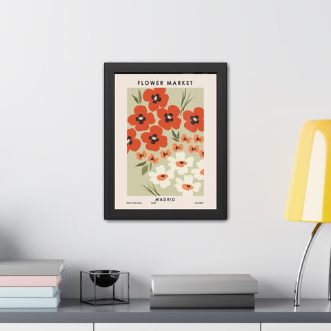 Flower Market - Madrid - Framed Floral Poster - Flower Market Madrid Art Print