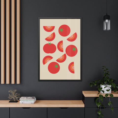 Tomatos off the vine - Framed Poster - Vibrant Wall Art for Kitchen Decor