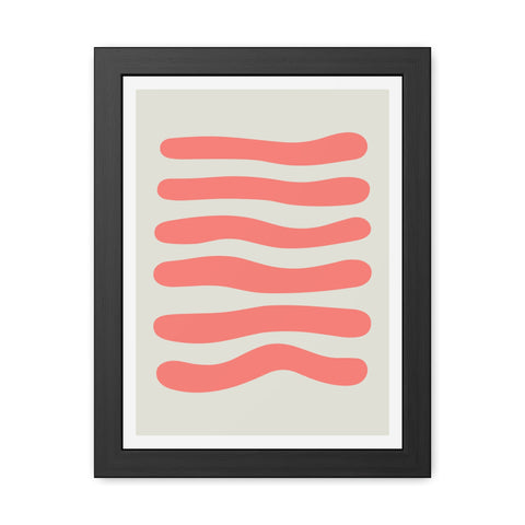Stratica 6 - Modern Abstract Framed Poster - Wavy Lines Art for Home Decor