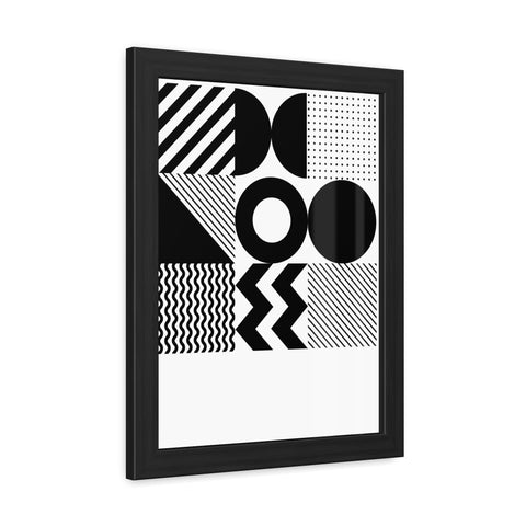 Modernica 5 - Modern Geometric Wall Art Frame - Black and White Patterns for Home Decor