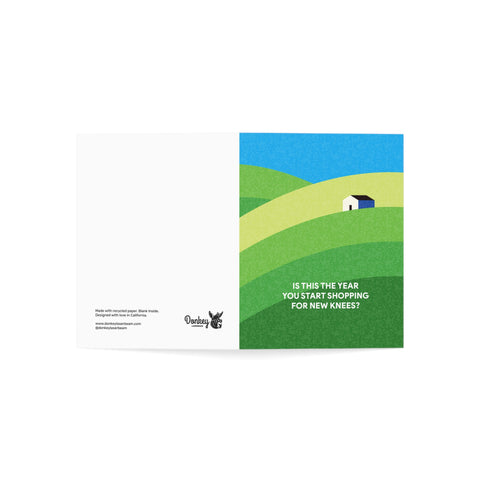 ‘Is This the Year You Start Shopping for New Knees?’ Greeting Card — Sympathy / Retirement Greeting Card - Illustrated, Funny, Snarky, Modern