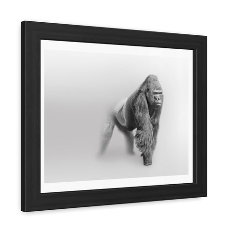 Majestic Gorilla Framed Poster | Monochrome Wall Art for Animal Lovers