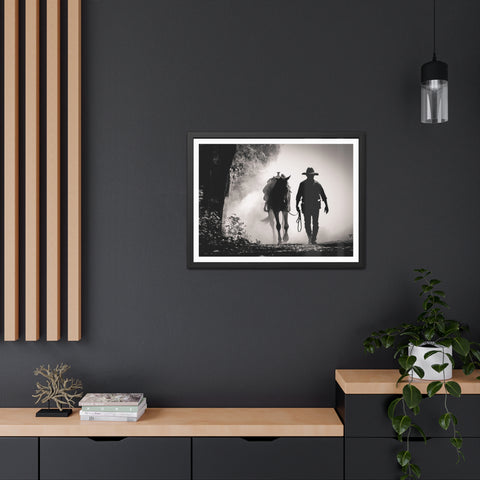 Cowboy & Horse Framed Poster - Rustic Wall Art for Equestrian Lovers