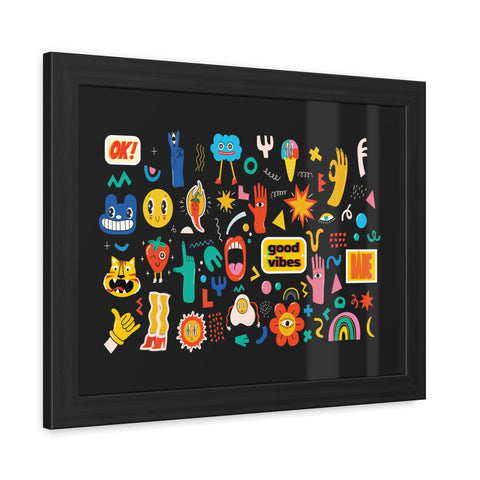 Good Vibes Framed Poster – Colorful Wall Art for Positive Energy