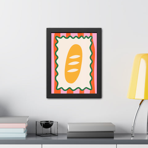Whimsical Bread Framed Poster - Colorful Kitchen Wall Art