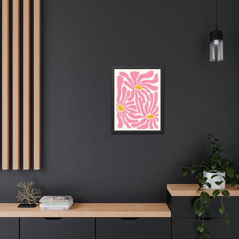 Natural Formation 7 - Botanical Framed Poster - Vibrant Pink Floral Art for Home Decor