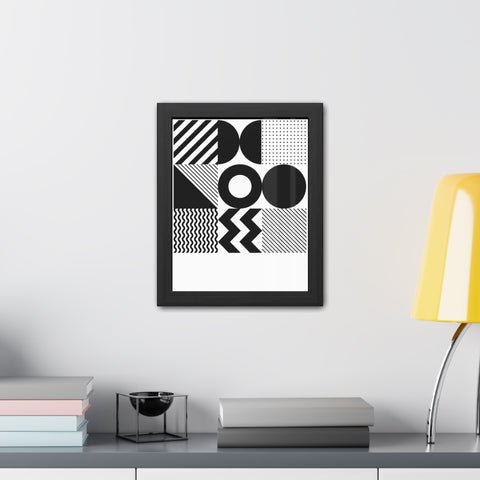 Modernica 5 - Modern Geometric Wall Art Frame - Black and White Patterns for Home Decor
