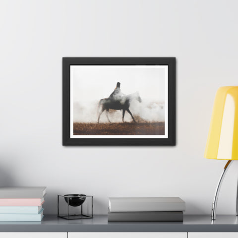 Fog Ride - Mystical Horse Framed Poster - Perfect for Home Decor & Gift Ideas
