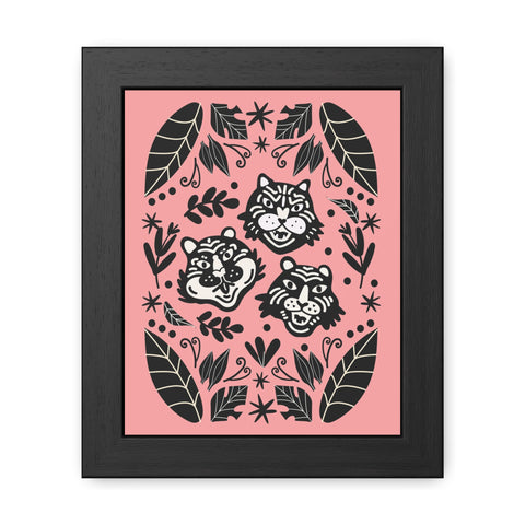 Mirror 5 - Playful Jungle Themed Framed Posters - Tiger and Leopard Artwork for Kids' Rooms