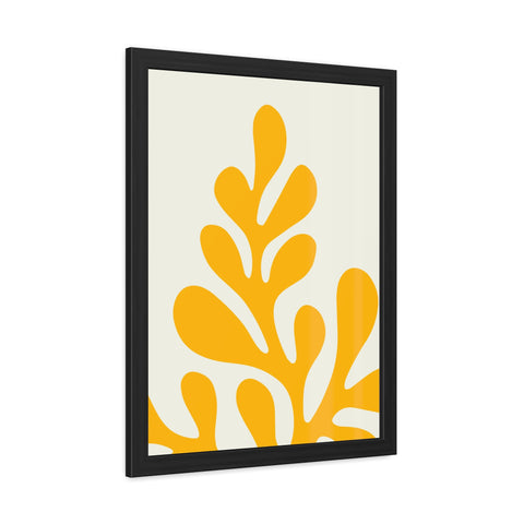 Stratica 1 - Modern Abstract Framed Poster – Yellow Organic Design for Home Decor