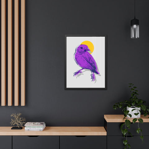 Wings 3 - Purple Bird Framed Poster - Modern Home Décor