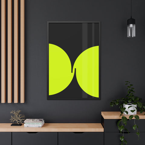 Modernica 4 - Modern Minimalist Framed Poster - Bold Green Abstract Art