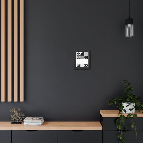 Modernica 6 - Modern Abstract Framed Poster - Black and White Geometric Wall Art