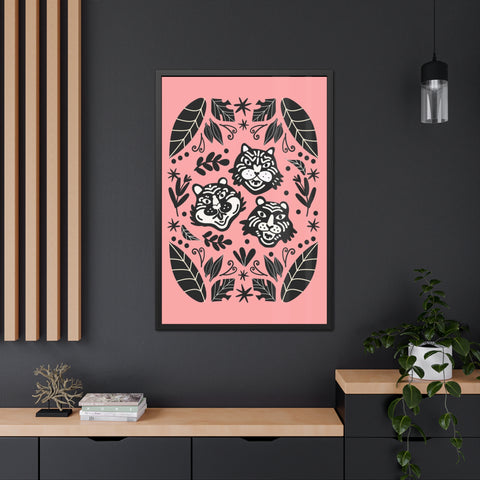 Mirror 5 - Playful Jungle Themed Framed Posters - Tiger and Leopard Artwork for Kids' Rooms