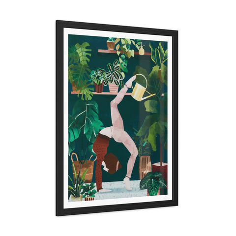 Botanical Yoga Framed Poster - Indoor Plant Decor for Peaceful Vibes