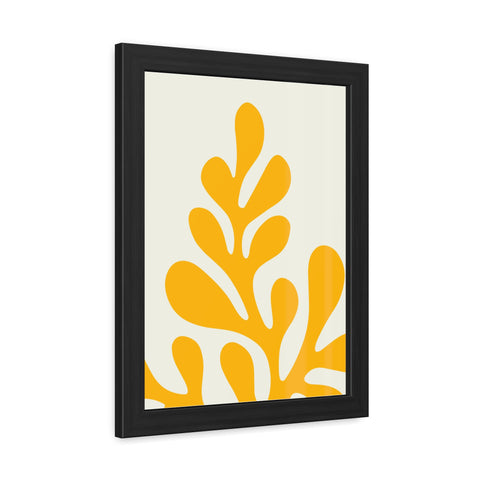 Stratica 1 - Modern Abstract Framed Poster – Yellow Organic Design for Home Decor