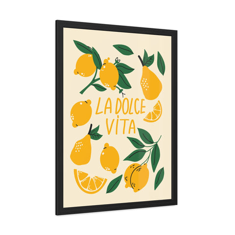 La Dolce Vita Lemon Framed Poster – Bright and Cheerful Wall Art for Home Decor