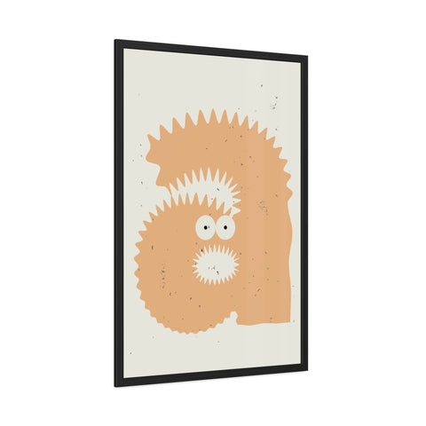 Lettermon - a monster - Quirky Framed Monster Poster - Playful Wall Art for Kids' Rooms