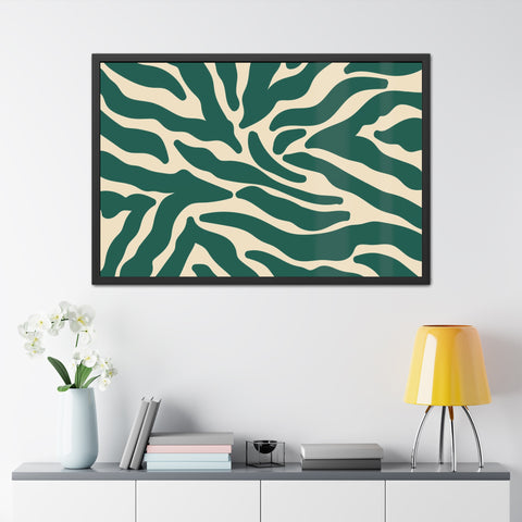 Mer 3 - Abstract Zebra Print Framed Poster - Modern Wall Art for Home Décor