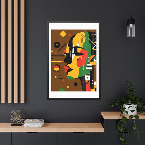 Africa 4 - Modern Framed Art Poster - Colorful Abstract Portrait