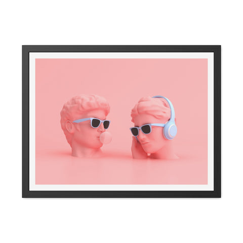Popped - Trendy Framed Posters - Retro Vibes with Stylish Heads & Headphones