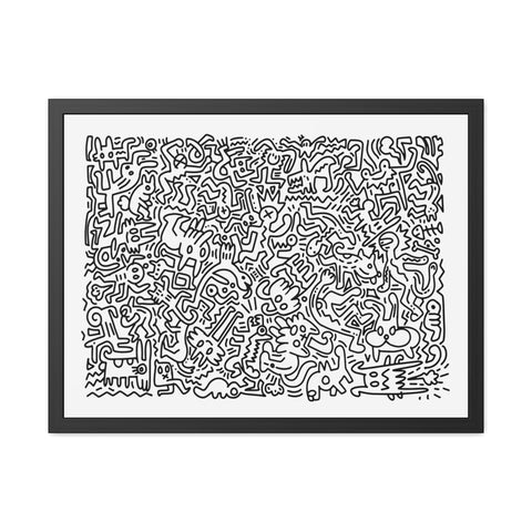 Chaos Theory - Abstract Line Art Framed Poster - Modern Wall Décor for Art Lovers