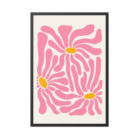Natural Formation 7 - Botanical Framed Poster - Vibrant Pink Floral Art for Home Decor