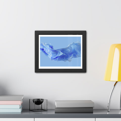 Foldable Study - Serene Blue Abstract Framed Poster - Modern Wall Art Decor for Calm Spaces