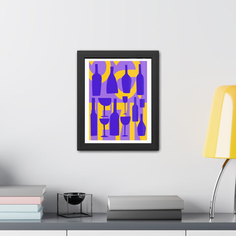 Sonoma 1 - Colorful Wine Bottles Framed Poster | Modern Art for Home Decor