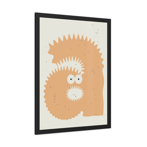 Lettermon - a monster - Quirky Framed Monster Poster - Playful Wall Art for Kids' Rooms