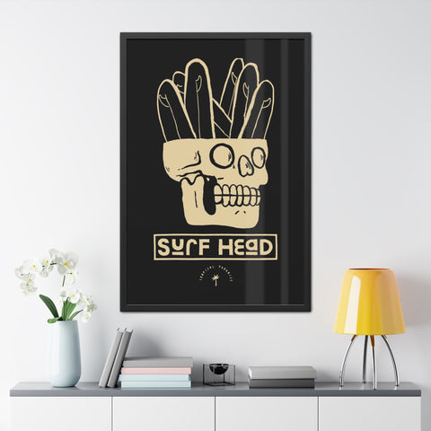 Surf Head Framed Poster - Edgy Wall Art for Surfers and Beach Lovers
