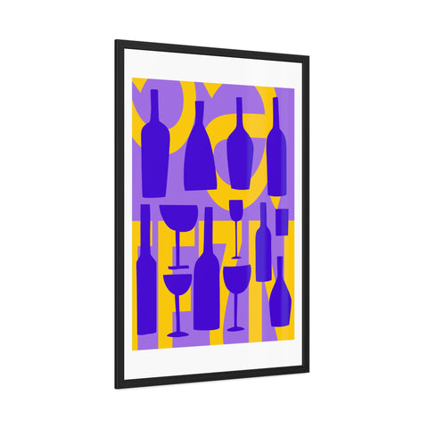 Sonoma 1 - Colorful Wine Bottles Framed Poster | Modern Art for Home Decor