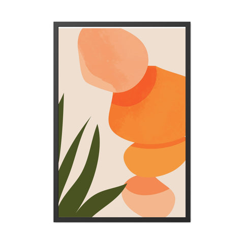 Agora 3 - Modern Abstract Framed Poster - Earthy Tones for Home Décor