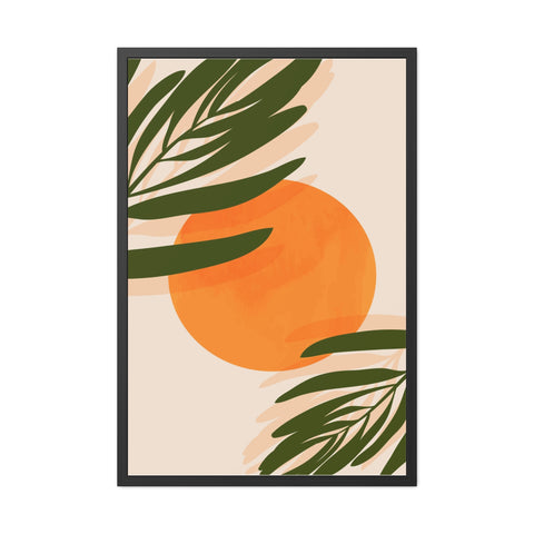 Agora 1 - Tropical Sunset Framed Poster - Modern Wall Art for Home Decor
