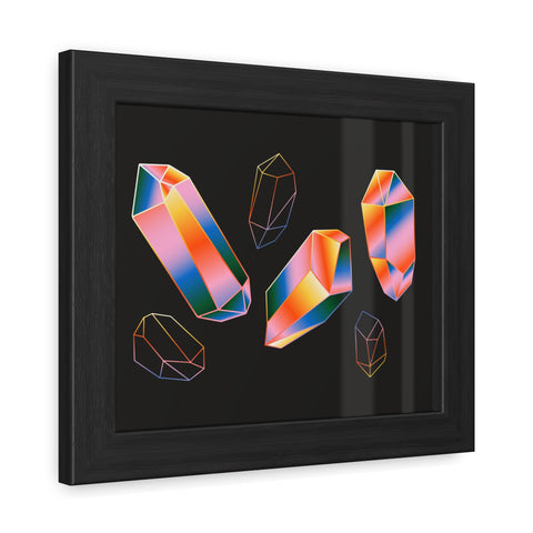 Gems - Modern Geometric Crystal Framed Poster - Stylish Wall Art for Home Decor