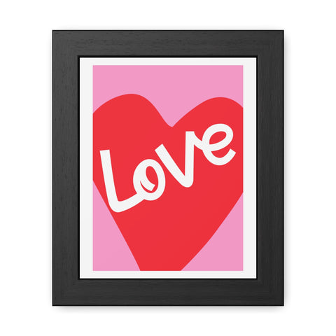 Lovin' - Love Heart Wall Art - Framed Poster, Romantic Decor for Home & Special Occasions