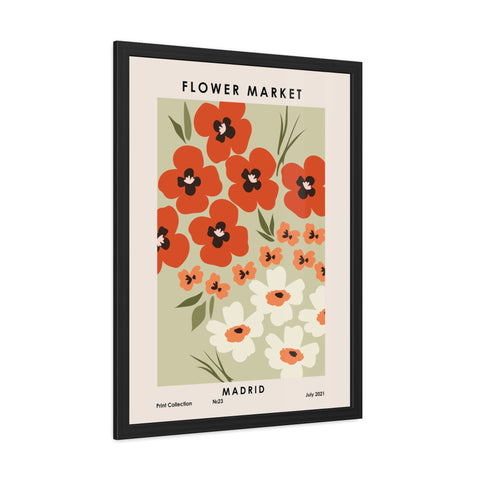Flower Market - Madrid - Framed Floral Poster - Flower Market Madrid Art Print