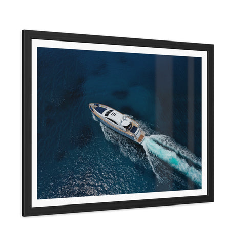In the water - Nautical Framed Poster - Luxury Yacht at Sea Wall Art