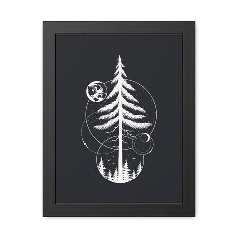 Treecraft 1 - Nature-Inspired Framed Poster - Cosmic Pine Tree Wall Art