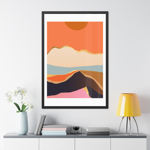 South 2 - Abstract Mountain Framed Poster - Modern Wall Art for Home Decor
