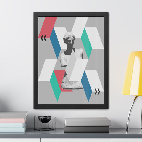 Abstractica 4 - Modern Framed Poster Art - Abstract Geometric Statue Design