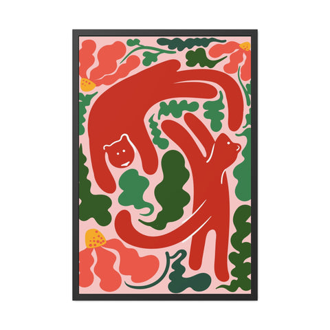 Amazon 4 - Whimsical Bear Framed Poster - Vibrant Animal Art for Nature Lovers