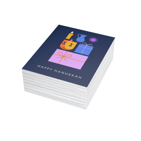 Happy Hanukkah Greeting Card — Hanukkah / Holiday Greeting Card - Illustrated, Modern