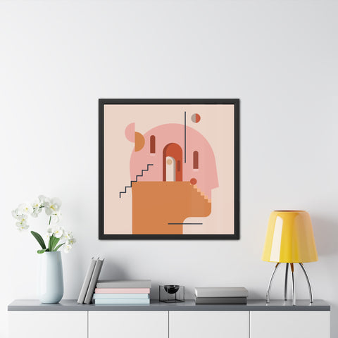 Homehead - Modern Abstract Framed Poster - Minimalist Wall Art for Home Decor