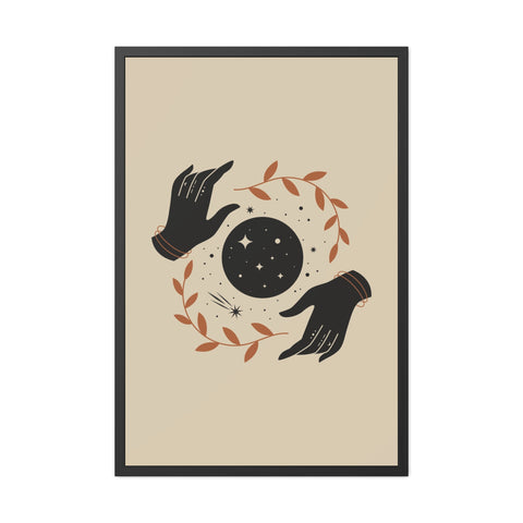 Witchcraft - Celestial Hands Framed Poster – Bohemian Wall Art for Home Decor