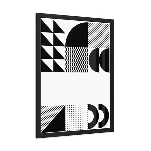 Modernica 6 - Modern Abstract Framed Poster - Black and White Geometric Wall Art