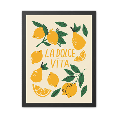 La Dolce Vita Lemon Framed Poster – Bright and Cheerful Wall Art for Home Decor