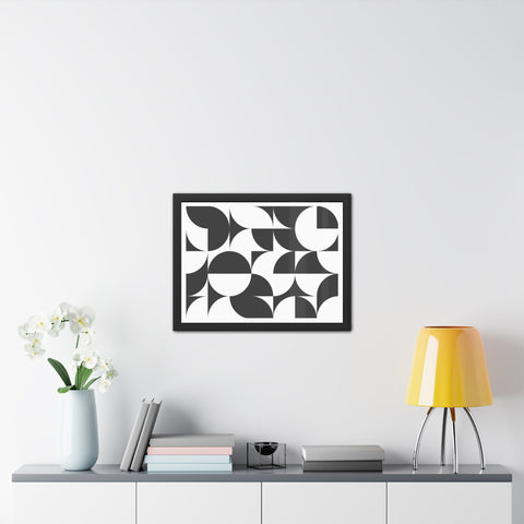 Horizon Grid 3 - Modern Geometric Framed Poster for Stylish Home Decor