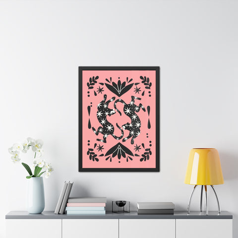 Mirror 1 - Whimsical Framed Poster - Starry Cat Design for Home Décor
