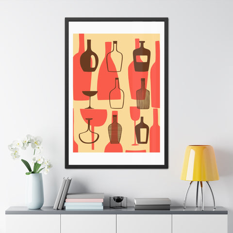 Wine Country 2 - Artistic Framed Poster – Abstract Bottle Design for Home Decor